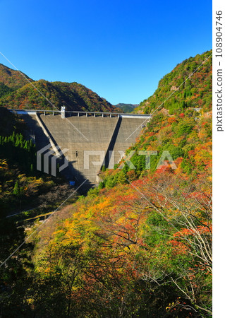 [兵庫縣] 晴天時的長谷水庫和秋葉 108904746