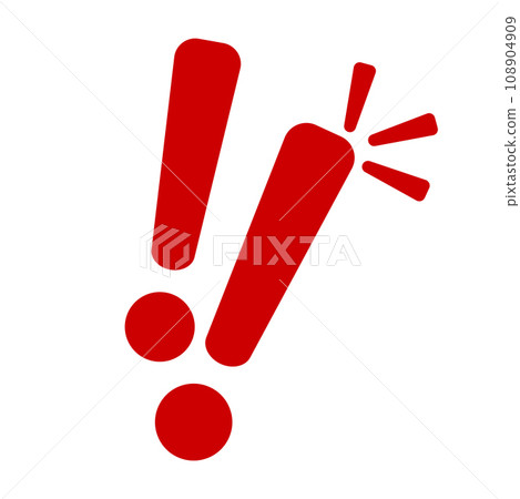 Exclamation mark. Red vector warn sign. Caution or attention icon. 108904909