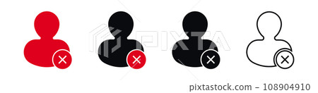 User ban account icon. Deleted or blocked web profile 108904910