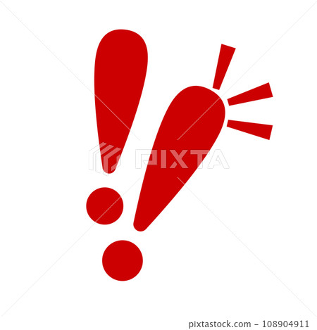 Exclamation mark. Red vector warn sign. Caution or attention icon. 108904911