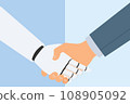robot handshake with human,concept symbol of the cooperation of AI artificial intelligence ,Technology and innovation development,Ai Vector illustration. 108905092