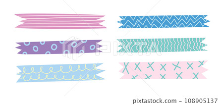 cute tape doodle handdrawn. Daily planner for element, diary, note, decoration cute tape doodle handdrawn. Daily planner for element, diary, note, decoration 108905137