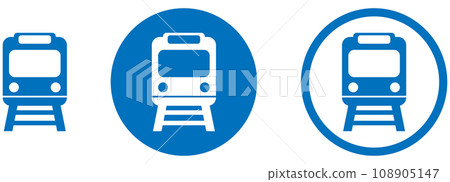 Train icon set blue 108905147