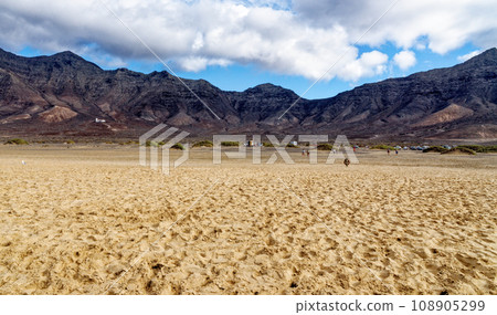 Pico de la Zarza Mountains at Playa de Cofete - Canary Islands Spain Pico de la Zarza Mountains at Playa de Cofete - Canary Islands Spain 108905299