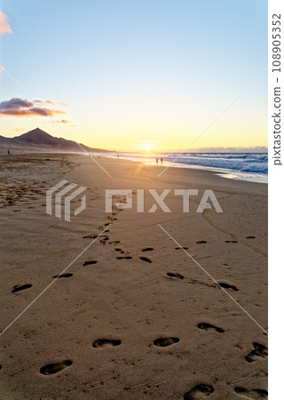 Fuerteventura - Sunset at the Playa de Cofete Canary Islands Spain Fuerteventura - Sunset at the Playa de Cofete Canary Islands Spain 108905352