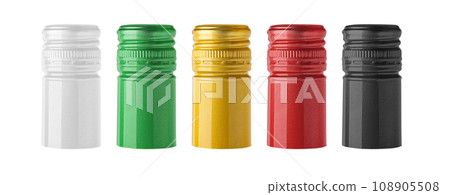 Colorful wine caps. Isolated Colorful wine caps. Isolated 108905508