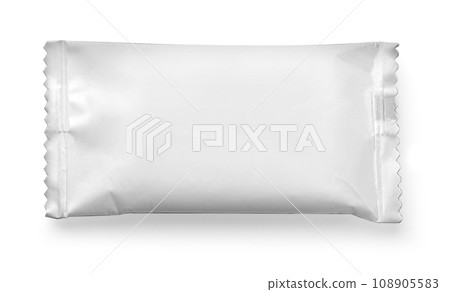 Top view of an empty plastic snack bag Top view of an empty plastic snack bag 108905583