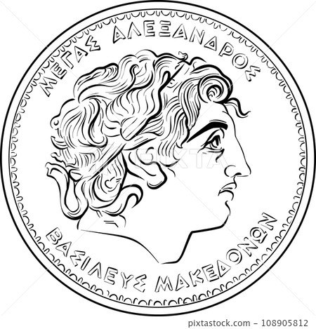 100 Drachmas Greek Coin with Alexander The Great 100 Drachmas Greek Coin with Alexander The Great 108905812