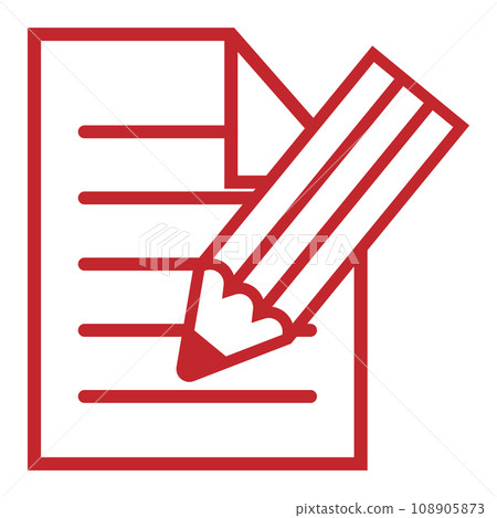 Memo writing, document icon red 108905873