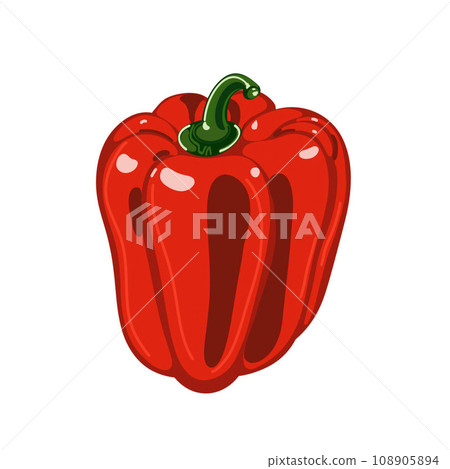 illustration of bright red bell pepper harvest kwanza on a white background 108905894