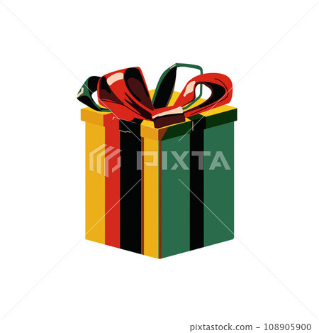 gift box on kwanzaa illustration on a white background hand-drawn gift box on kwanzaa illustration on a white background hand-drawn 108905900