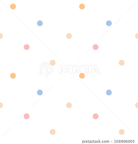 Seamless pattern for kids with pastel dots circles. Simple vector illustration for baby textiles 108906005