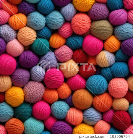 Colorful balls of wool. Seamless pattern 108906794