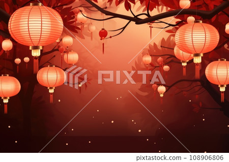 Chinese new year background with lamps Chinese new year background with lamps 108906806