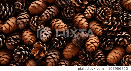 Pine cones background, natural texture Pine cones background, natural texture 108906820