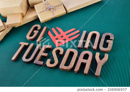 Giving tuesday. Charity, help and donation concept. Giving tuesday. Charity, help and donation concept. 108906937