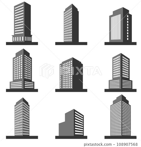 各種建築物的 3D 插圖集 各種建築物的 3D 插圖集 108907568