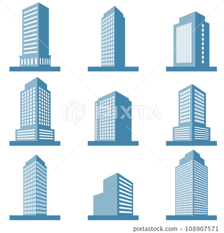 各種建築物的 3D 插圖集 各種建築物的 3D 插圖集 108907571