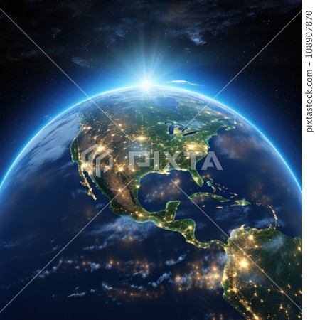earth on space planet in outer space clipart images 108907870