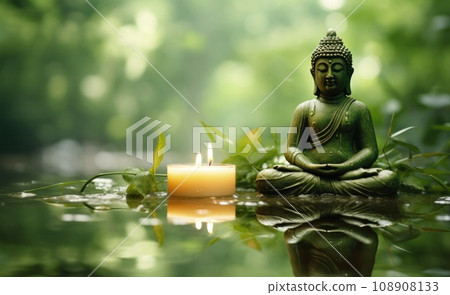 crescent on blurry background with shiny stars 108908133