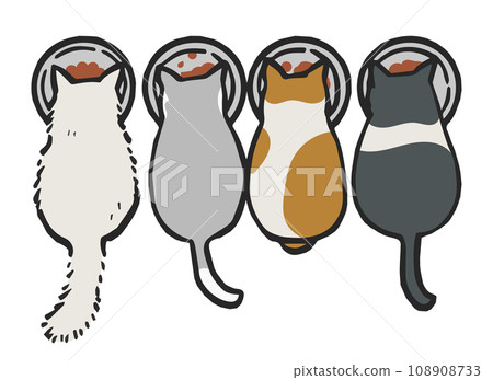 貓咪一起吃飯 108908733