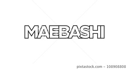 Maebashi in the Japan emblem. The design features a geometric style, vector illustration with bold typography in a modern font. The graphic slogan lettering. Maebashi in the Japan emblem. The design features a geometric style, vector illustration with bold typography in a modern font. The graphic slogan lettering. 108908808