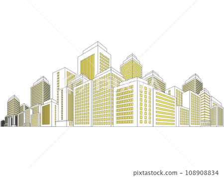 摩天大樓大城市背景素材 108908834