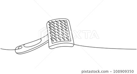 Pet brush, fur remover one line continuous drawing. Animals accessories, pet toy supplies continuous one line illustration. Pet brush, fur remover one line continuous drawing. Animals accessories, pet toy supplies continuous one line illustration. 108909350