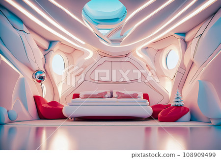 Futuristic residential interior and interior Futuristic residential interior and interior 108909499