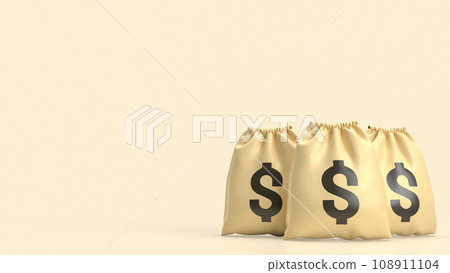 The Money Bag and gold coins for Business concept 3d rendering. 108911104