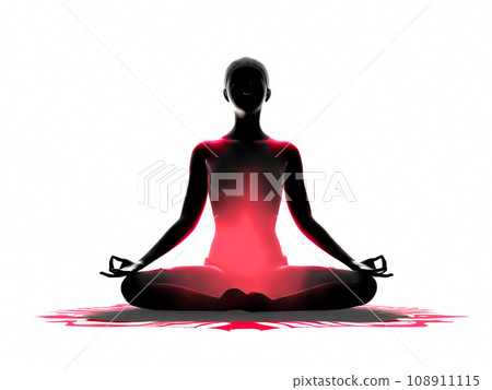 一名年輕亞洲女性坐禪冥想的插圖 [AI 生成圖像] 108911115