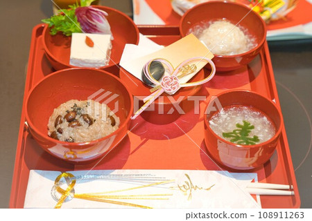 First meal served on a tray 108911263