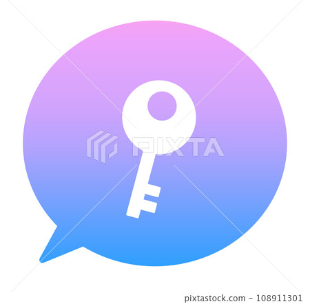Blue-purple gradation | Key and speech bubble 108911301