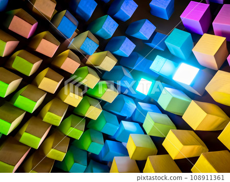 Colorful block background [AI generated image] 108911361
