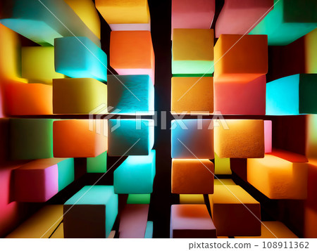 Colorful block background [AI generated image] 108911362