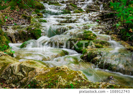 Scenic View of Beautiful Waterfalls in Krka National Park, Croatia's Natural Wonder 108912743