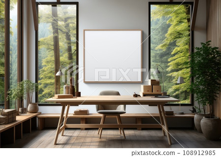Blank canvas mock up modern office. Generative AI 108912985