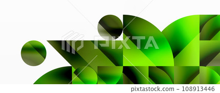 Circles and diverse shapes converge, fashioning contemporary backdrop igniting creativity. Design for digital designs, presentations, website banners, social media posts 108913446