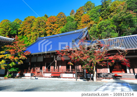 [Hiroshima Prefecture] Big Hojo of Buttsuji Temple in Autumn Leaves 108913554
