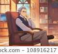Dandy old man thinking (AI illustration) 108916217