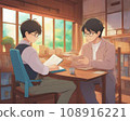 Illustration of parent and child talking (AI illustration) 108916221