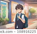 Male student going to school (AI illustration) 108916225