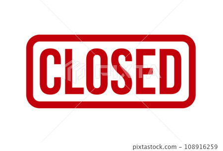 Red Closed Rubber Stamp Isolated On White Background Red Closed Rubber Stamp Isolated On White Background 108916259