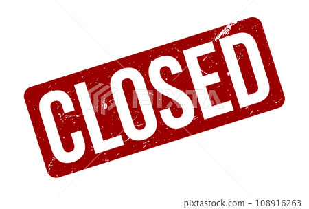 Closed Rubber Grunge Stamp Seal Vector Illustration 108916263