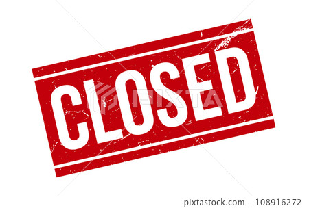 Red Grunge Closed Rubber Stamp Isolated On White Background Red Grunge Closed Rubber Stamp Isolated On White Background 108916272