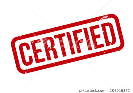 Certified Rubber Stamp. Red Certified Rubber Grunge Stamp Certified Rubber Stamp. Red Certified Rubber Grunge Stamp 108916275