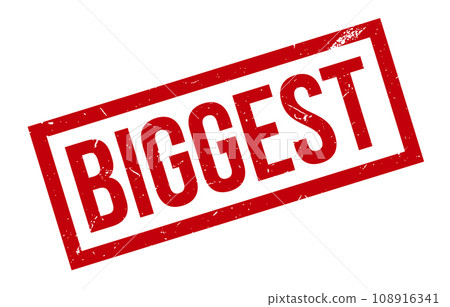 Biggest Rubber Stamp. Red Biggest Rubber Grunge Stamp 108916341