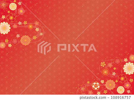 Red Japanese pattern background template 108916757