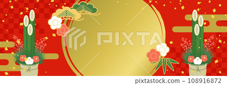 New Year's background illustration with a gorgeous atmosphere (banner material for first sale sale) 108916872