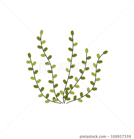 Simple green seaweed flat style, vector illustration 108917339